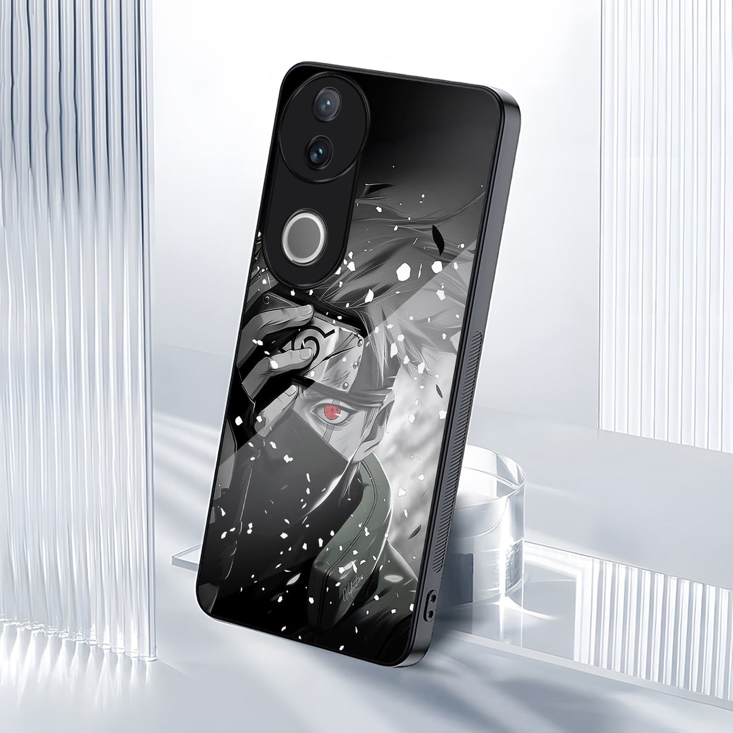 Vivo V50 5G Premium Acrylic Shockproof Glass Back Case (Shadow Ninja)