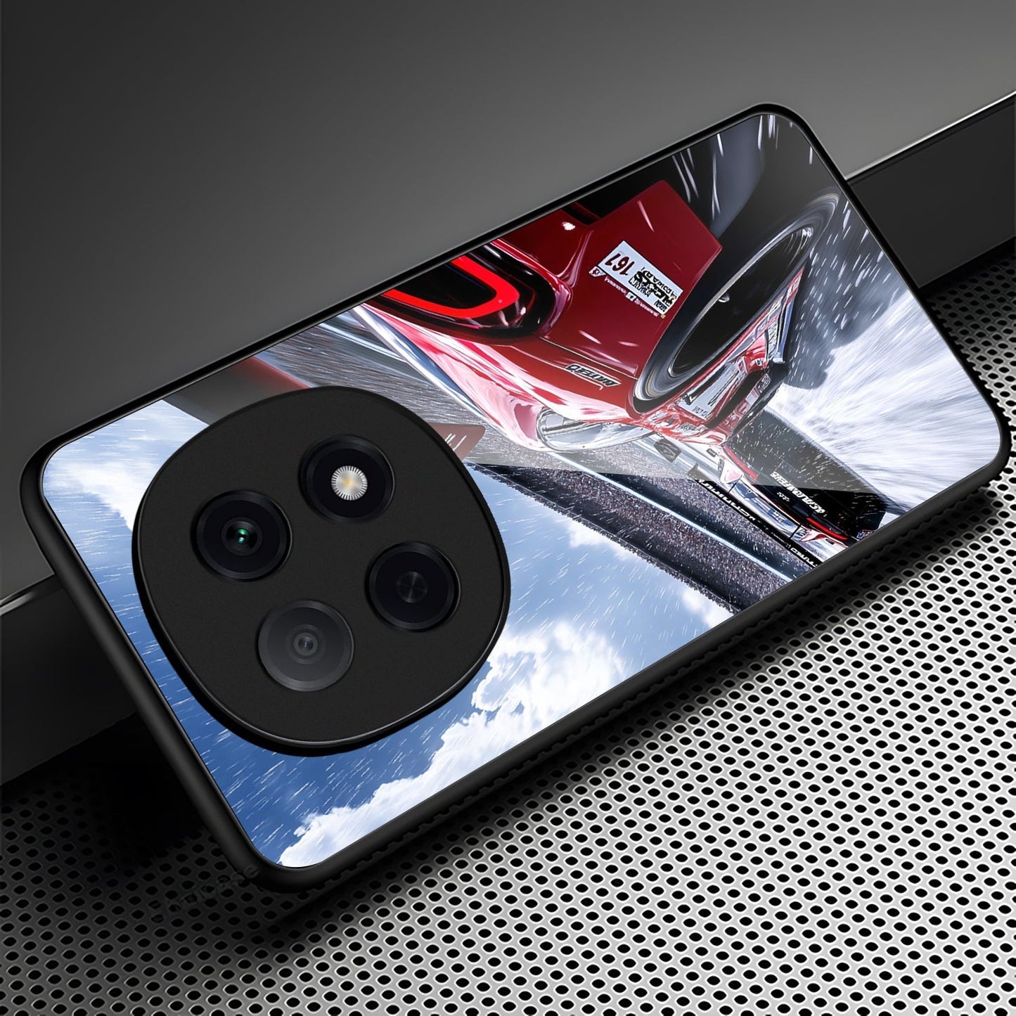 OPPO F29 Pro 5G Premium Acrylic Shockproof Glass Back Case (Rain Racer)