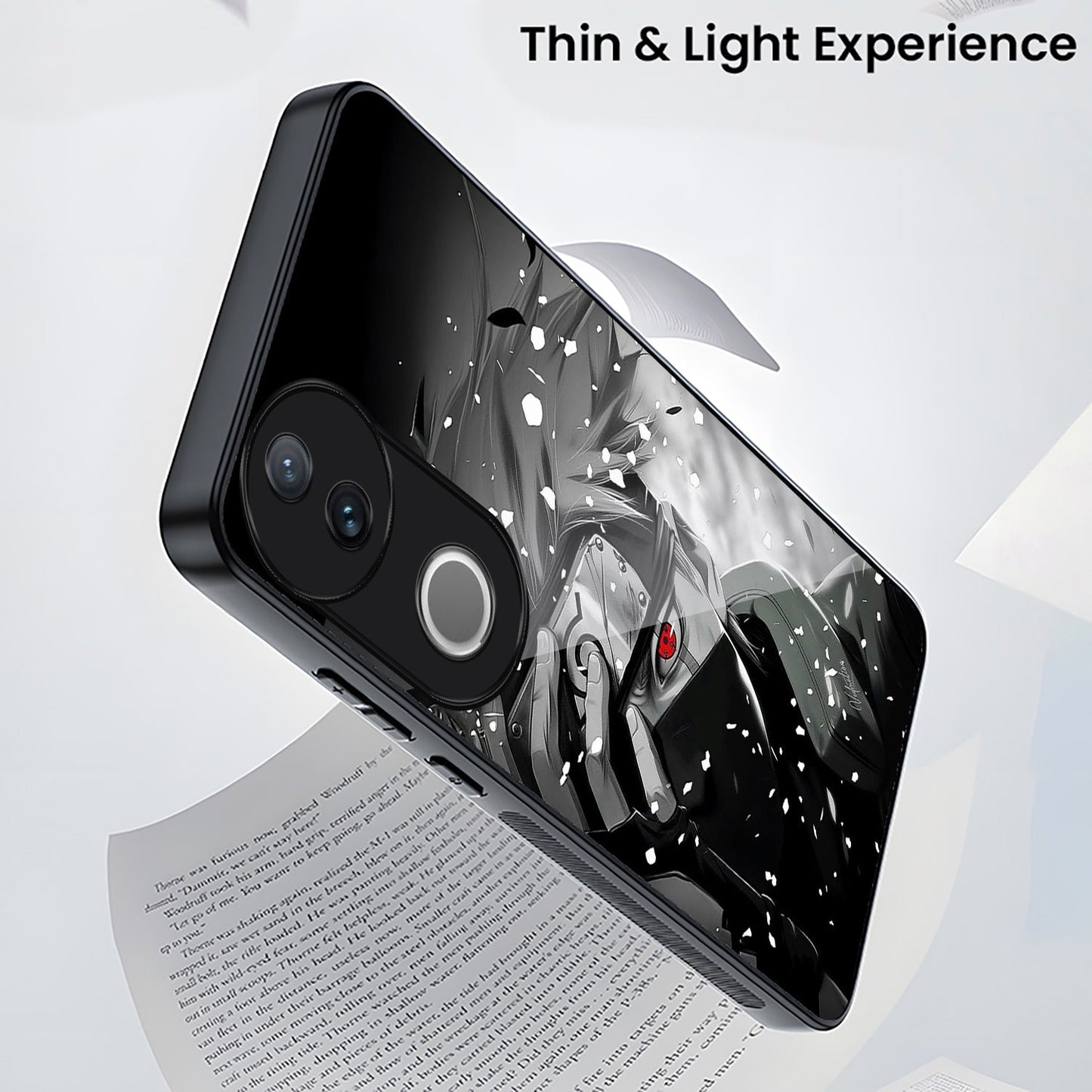 Vivo V50 5G Premium Acrylic Shockproof Glass Back Case (Shadow Ninja)