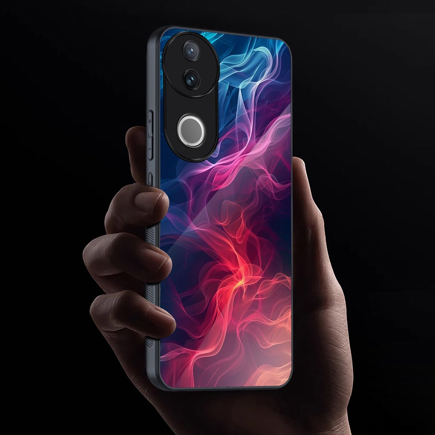 Vivo V50 5G Premium Acrylic Shockproof Glass Back Case (Flame Aura)
