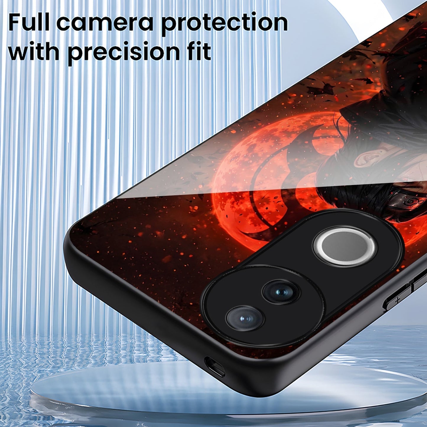 Vivo V50 5G Premium Acrylic Shockproof Glass Back Case (Shadow Flame)