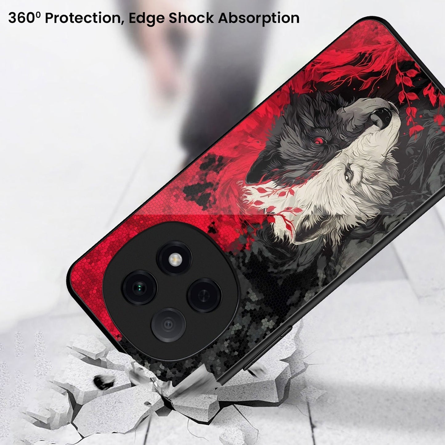 OPPO F29 Pro 5G Premium Acrylic Shockproof Glass Back Case (Shadow & Flame)