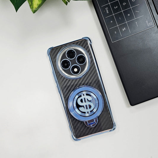 Oppo F27 Pro+ 5G Premium Carbon Fiber Shockproof Airbags Dollar Rotating Case