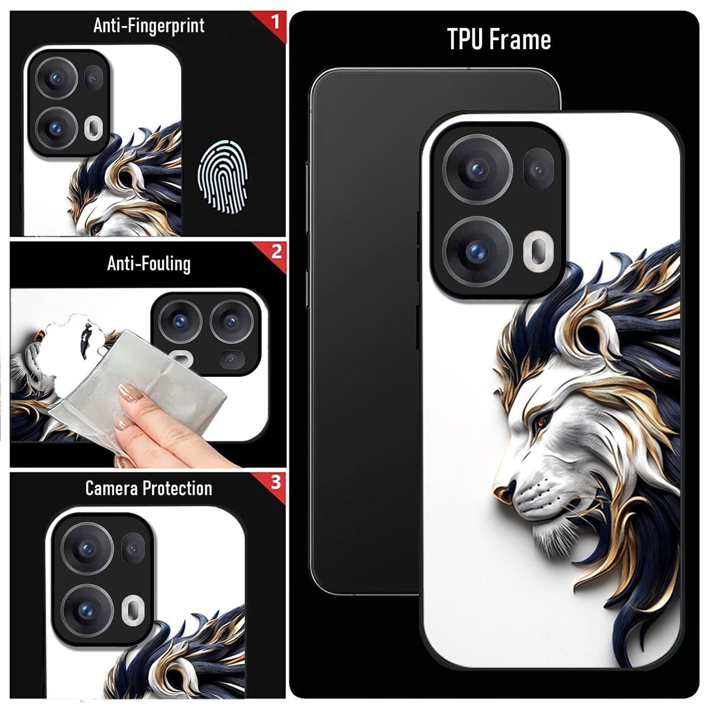 Oppo Reno13 5G Premium Acrylic Shockproof Glass Back Case ( King’s Flow)