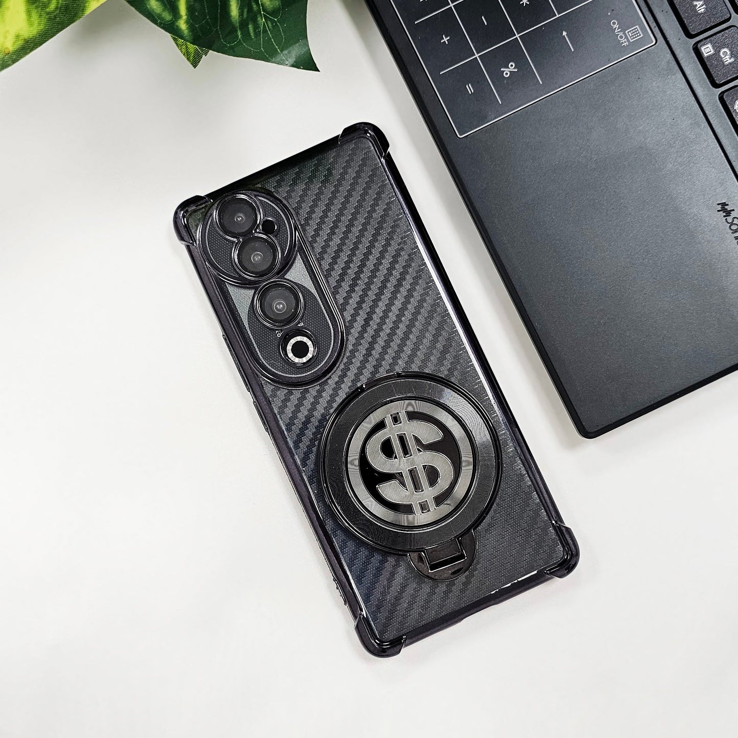 Vivo V40 Pro 5G Premium Carbon Fiber Shockproof Airbags Dollar Rotating Case