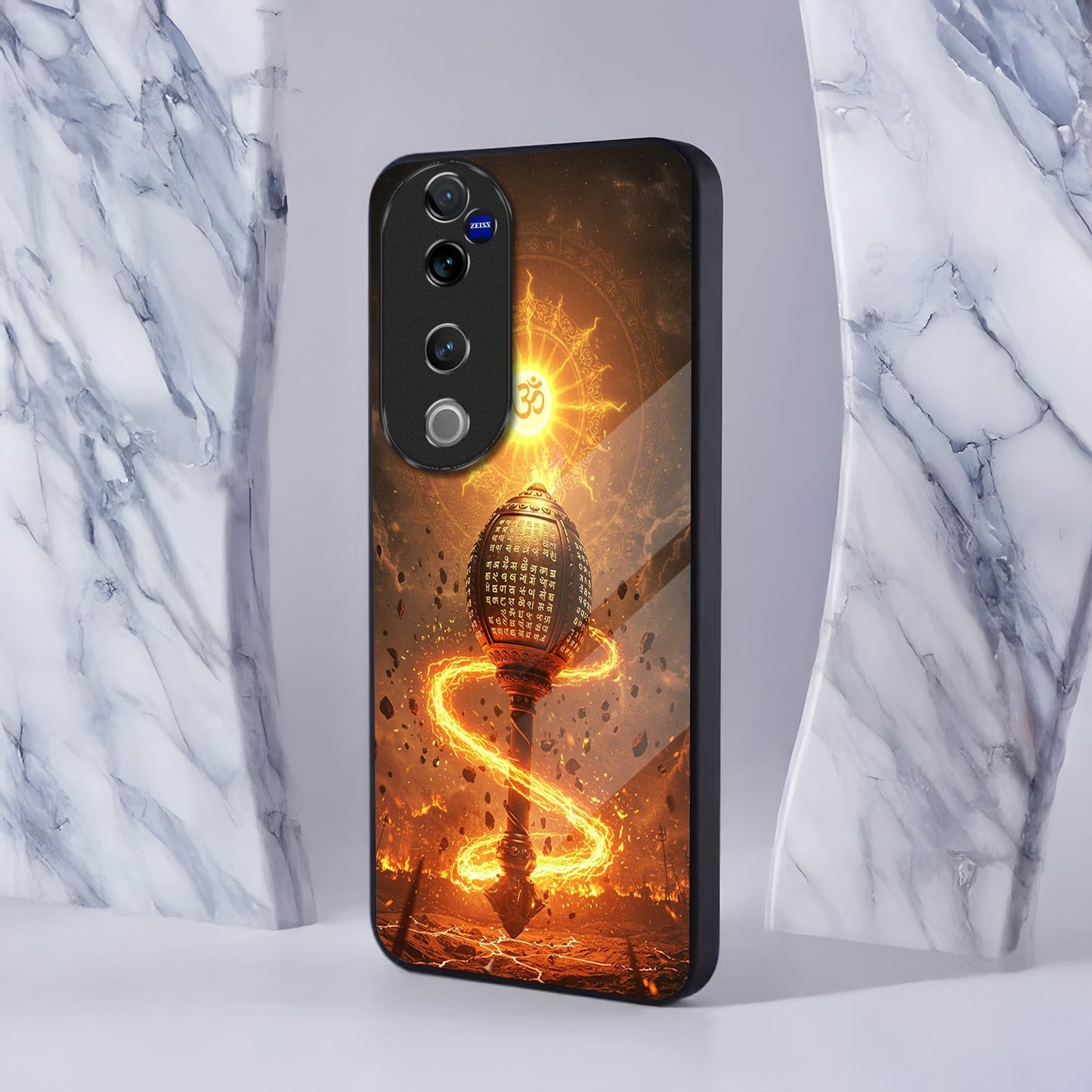 Vivo V40 Pro 5G Premium Acrylic Shockproof Glass Back Case (Divine Flame)