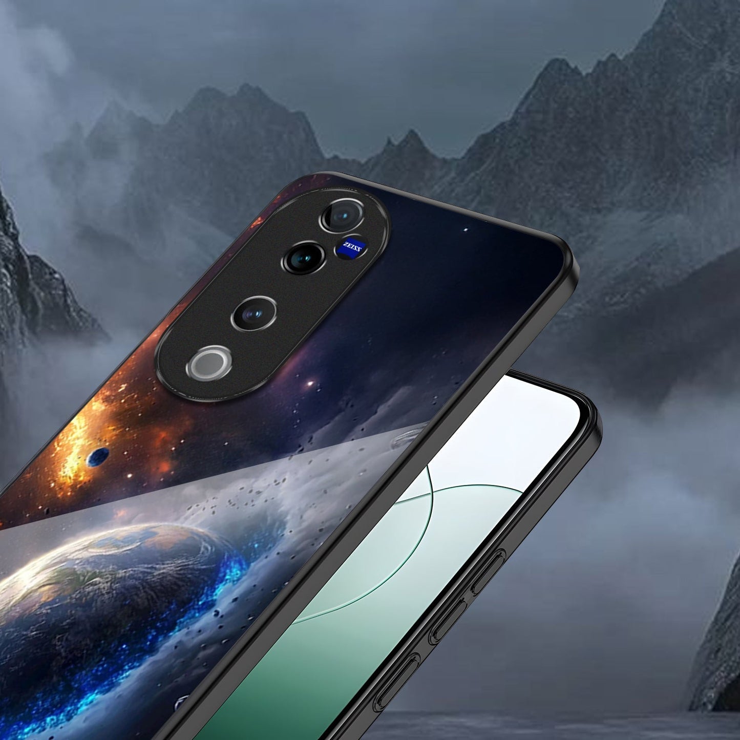 Vivo V40 Pro 5G Premium Acrylic Shockproof Glass Back Case (Universe)