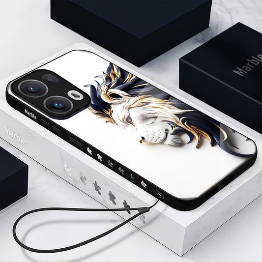 Oppo Reno13 5G Premium Acrylic Shockproof Glass Back Case ( King’s Flow)