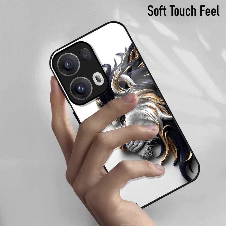 Oppo Reno13 5G Premium Acrylic Shockproof Glass Back Case ( King’s Flow)
