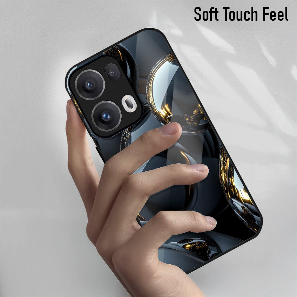 Oppo Reno13 5G Premium Acrylic Shockproof Glass Back Case (Orbital Elegance)
