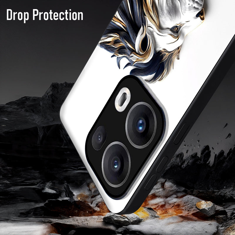 Oppo Reno13 5G Premium Acrylic Shockproof Glass Back Case ( King’s Flow)