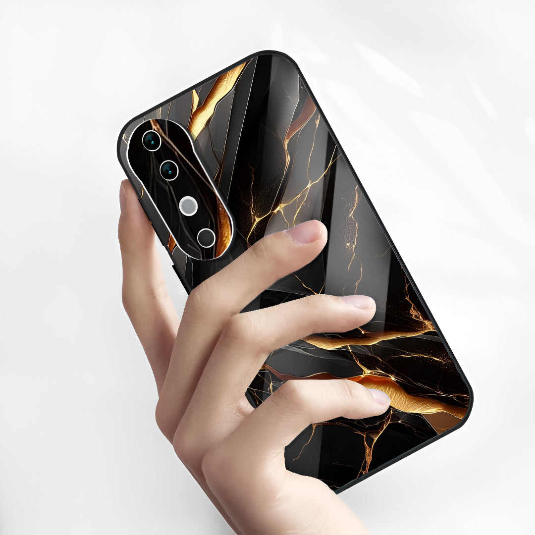 Vivo V40 Pro 5G Premium Acrylic Shockproof Glass Back Case (Galaxy)