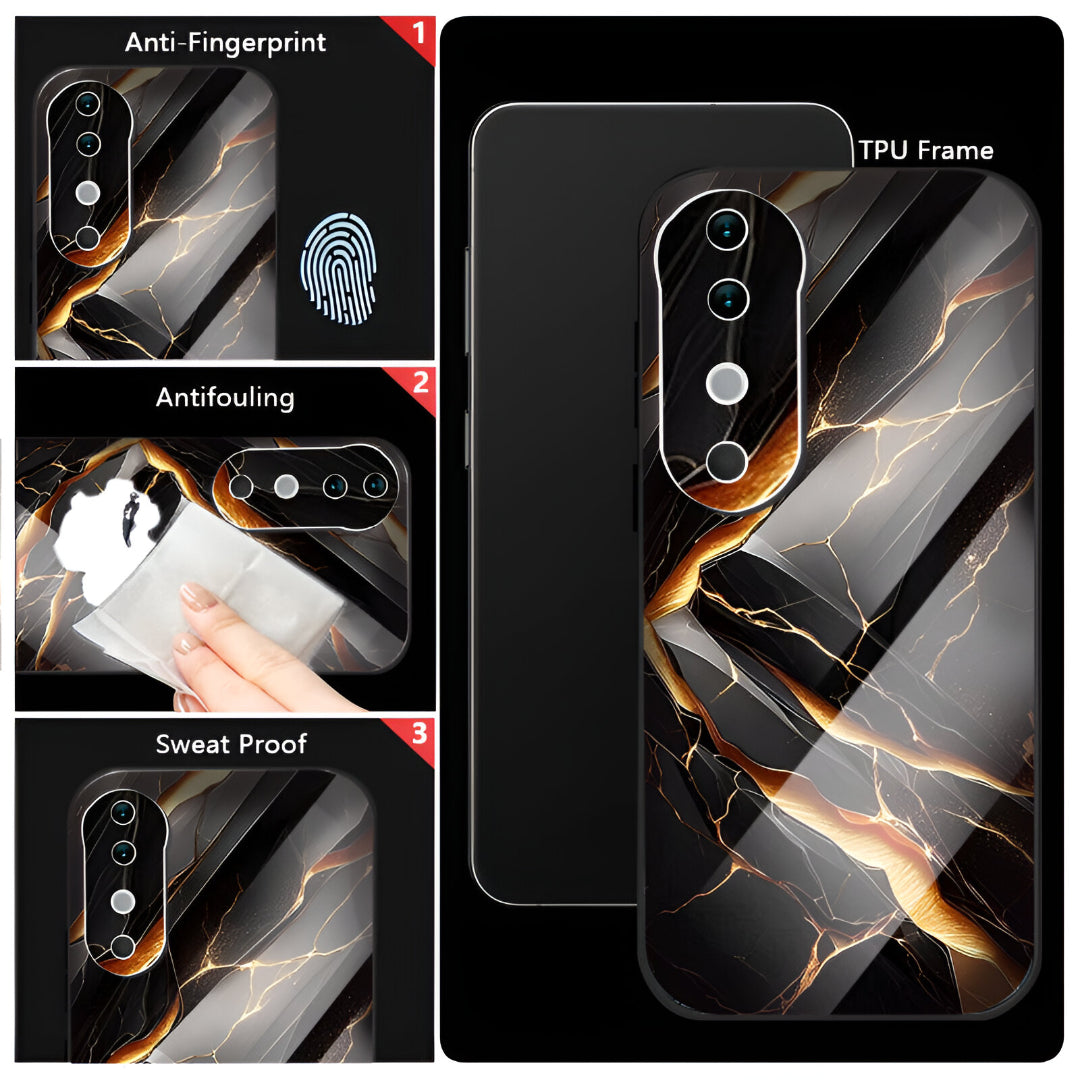 Vivo V40 Pro 5G Premium Acrylic Shockproof Glass Back Case (Galaxy)