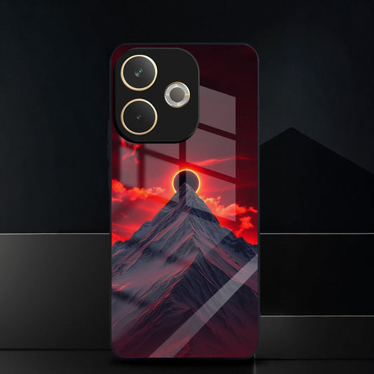 Oppo A5 Pro 5G Premium Acrylic Shockproof Glass Back Case (Red Horizon)