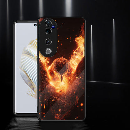Vivo V40 Pro 5G Premium Acrylic Shockproof Glass Back Case (Flame Guardian)