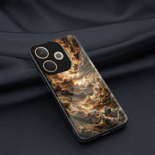 Oppo A5 Pro 5G Premium Acrylic Shockproof Glass Back Case (Golden Cloud)