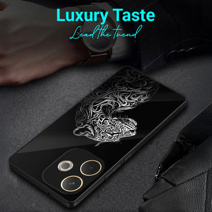 Oppo A5 Pro 5G Premium Acrylic Shockproof Glass Back Case (Tribal Panther)