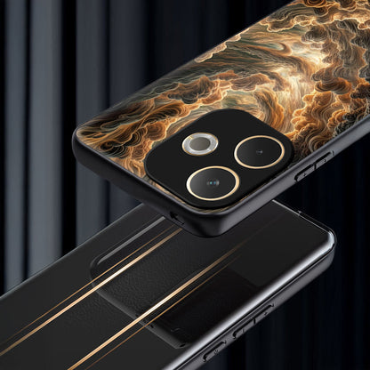 Oppo A5 Pro 5G Premium Acrylic Shockproof Glass Back Case (Golden Cloud)
