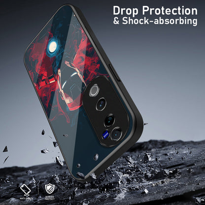 Vivo V40 Pro 5G Premium Acrylic Shockproof Glass Back Case (Ironman)