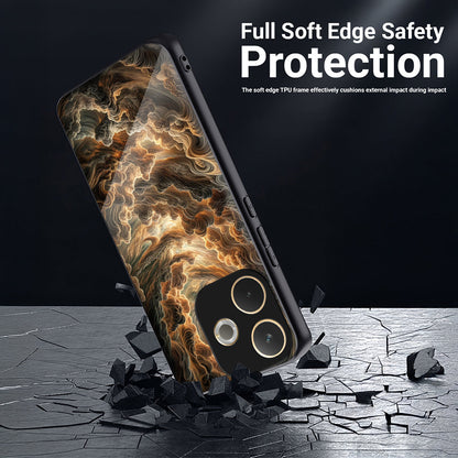 Oppo A5 Pro 5G Premium Acrylic Shockproof Glass Back Case (Golden Cloud)
