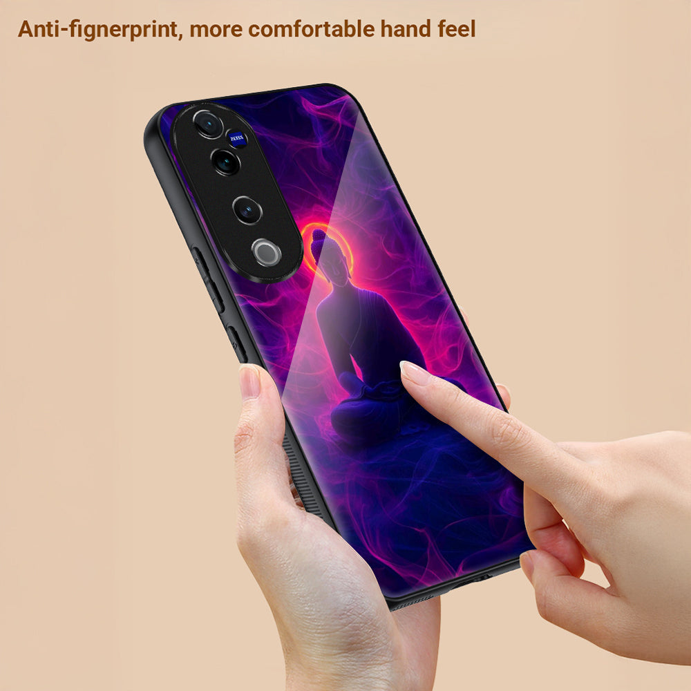 Vivo V40 Pro 5G Premium Acrylic Shockproof Glass Back Case (Zen Aura)