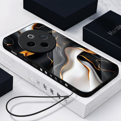 Vivo T4 5G Premium Acrylic Shockproof Glass Back Case (Lava Veins)