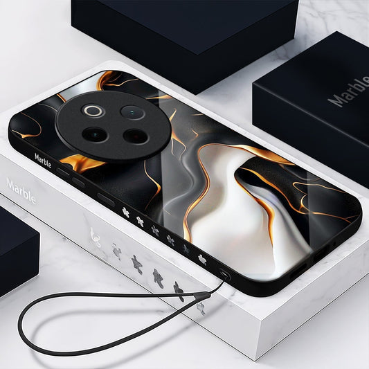 Vivo T4 5G Premium Acrylic Shockproof Glass Back Case (Lava Veins)