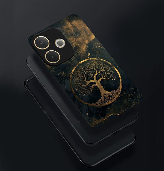 Oppo A5 Pro 5G Premium Acrylic Shockproof Glass Back Case (Eternal Tree)