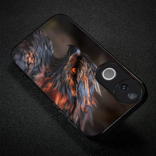 Vivo V50 5G Premium Acrylic Shockproof Glass Back Case (Flame Hawk)