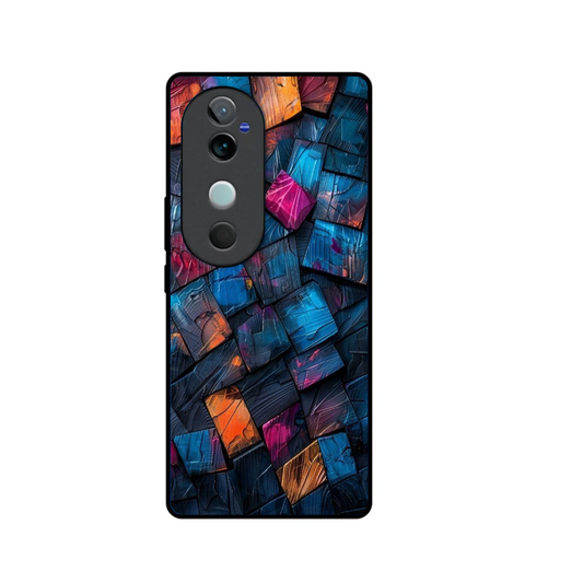 Vivo V40 Pro Luxury UV Printed Anti-Scratch Glass Back Phone Case (Bricks)
