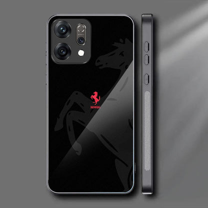 Oppo Reno 14 5G Premium Acrylic Shockproof Glass Back Case (Ferrari Eclipse)