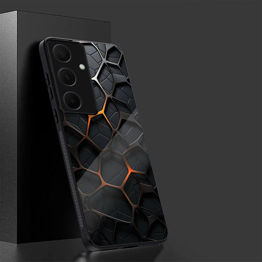 Samsung Galaxy A36 Premium Acrylic Shockproof Glass Back Case (Lava Mesh)