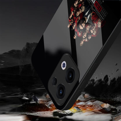 Oppo Reno 13 5G Premium Acrylic Shockproof Glass Back Case (Money Heist)