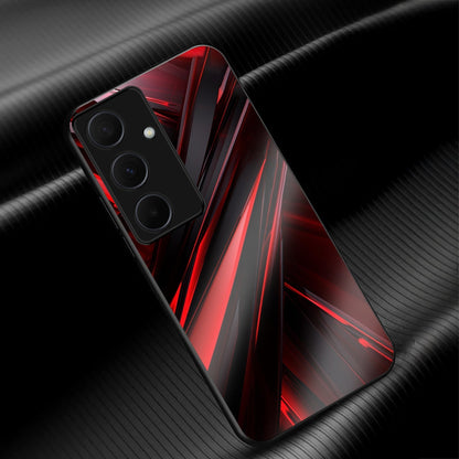 Samsung Galaxy A56 Premium Acrylic Shockproof Glass Back Case (Red Blade)