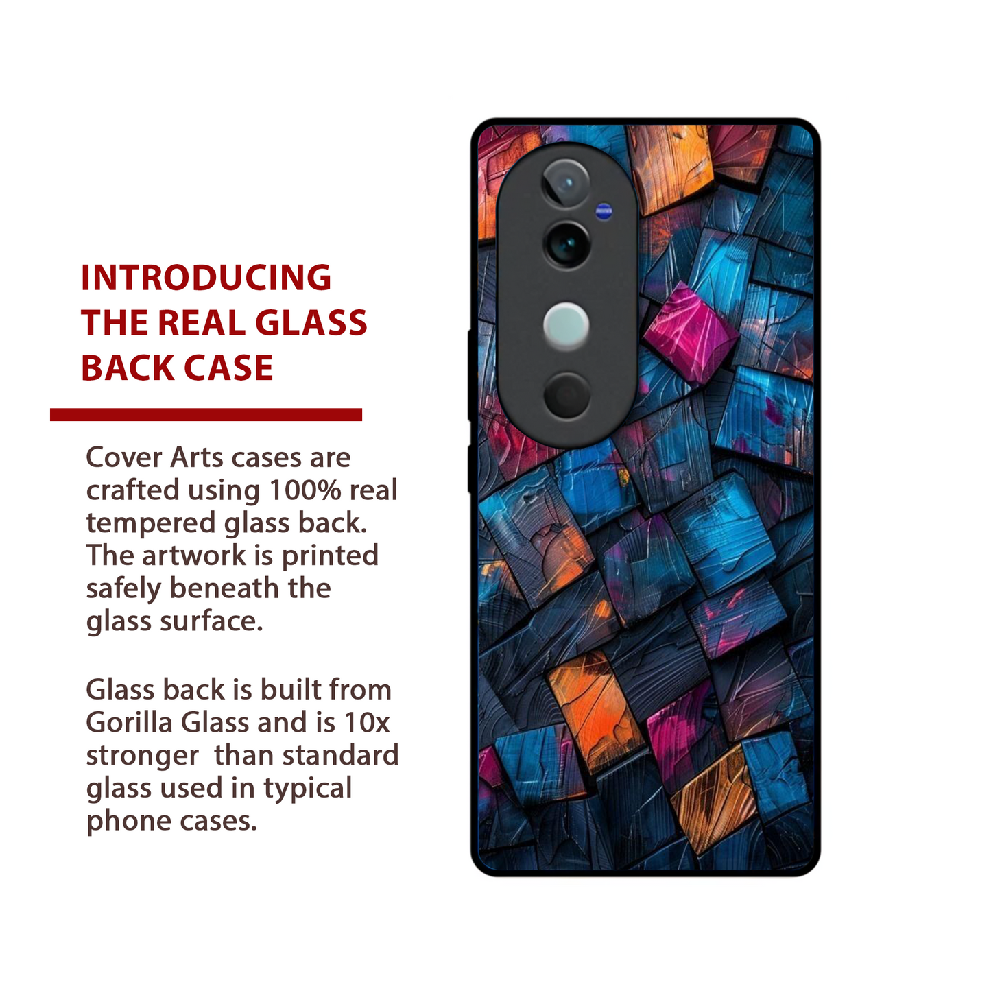 Vivo V40 Pro Luxury UV Printed Anti-Scratch Glass Back Phone Case (Bricks)
