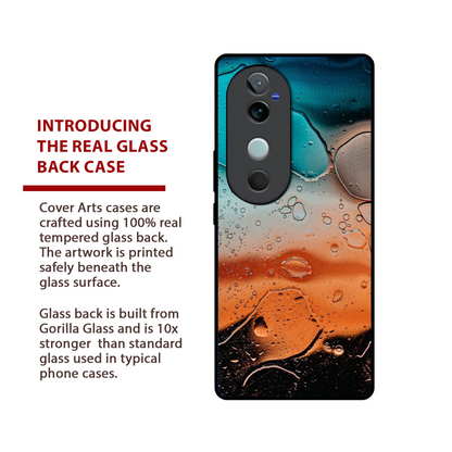 Vivo V40 Pro Luxury UV Printed Anti-Scratch Glass Back Phone Case (Water bubble)
