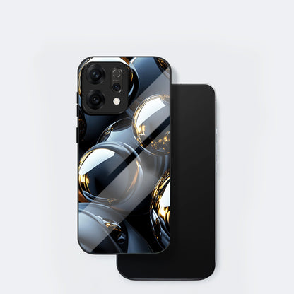 Oppo Reno14 5G Premium Acrylic Shockproof Glass Back Case (Mirror Spheres)