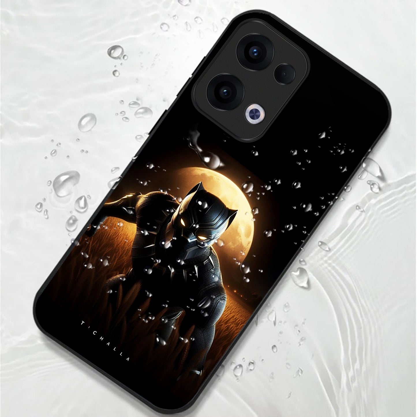 Oppo Reno 13 5G Premium Acrylic Shockproof Glass Back Case (Royal Panther)