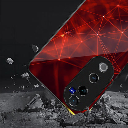 Vivo V40 Pro 5G Premium Acrylic Shockproof Glass Back Case (Scarlet Circuit)
