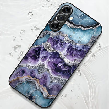 Samsung Galaxy A36 5G Premium Acrylic Shockproof Glass Back Case (Mystic Glacier Marble)