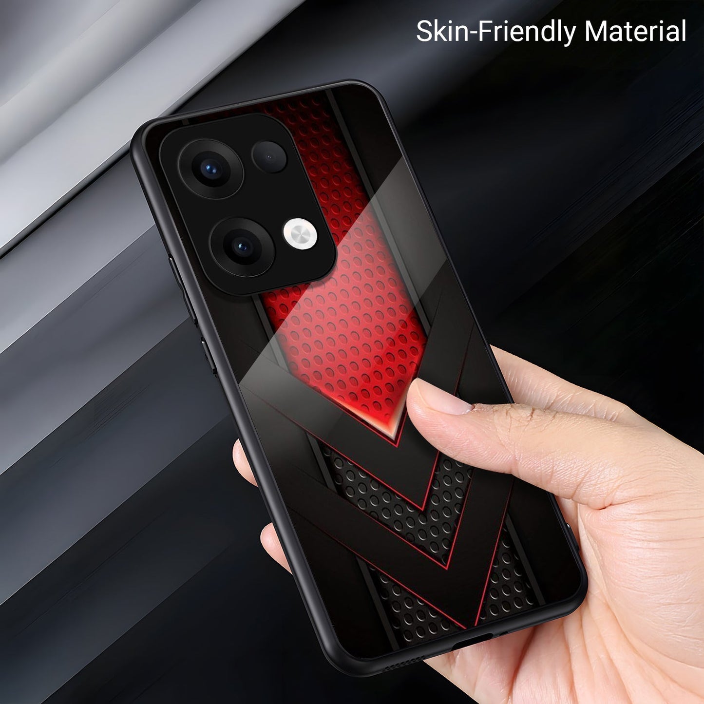 Oppo Reno 13 5G Premium Acrylic Shockproof Glass Back Case (V-Strike)