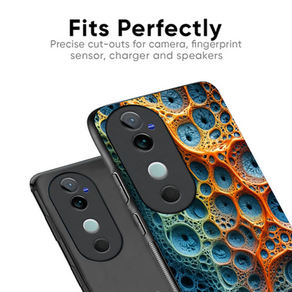 Vivo V40 Pro Luxury UV Printed Anti-Scratch Glass Back Phone Case (Blue Spider)