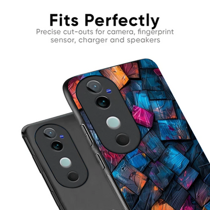 Vivo V40 Pro Luxury UV Printed Anti-Scratch Glass Back Phone Case (Bricks)