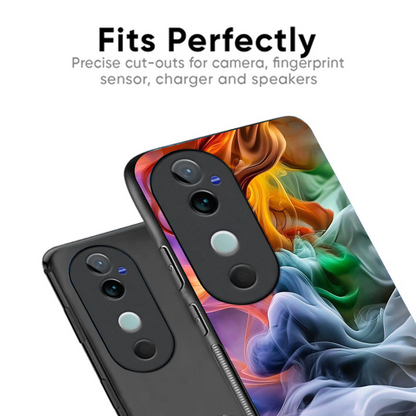 Vivo V40 Pro Luxury UV Printed Anti-Scratch Glass Back Phone Case (Multi Colour)