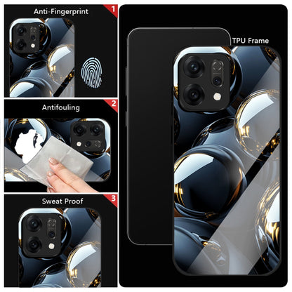 Oppo Reno14 5G Premium Acrylic Shockproof Glass Back Case (Mirror Spheres)
