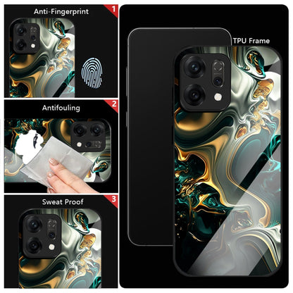 Oppo Reno14 5G Premium Acrylic Shockproof Glass Back Case (Ocean Ember)