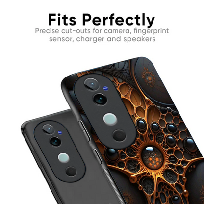 Vivo V40 Pro Luxury UV Printed Anti-Scratch Glass Back Phone Case (Eye Spider)