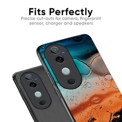 Vivo V40 Pro Luxury UV Printed Anti-Scratch Glass Back Phone Case (Water bubble)