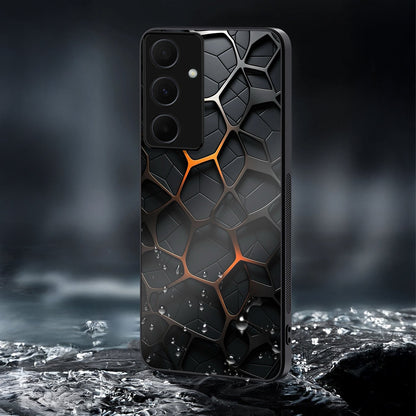Samsung Galaxy A56 Premium Acrylic Shockproof Glass Back Case (Lava Mesh)
