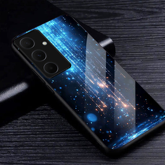 Samsung Galaxy A56 Premium Acrylic Shockproof Glass Back Case (Digital Galaxy)